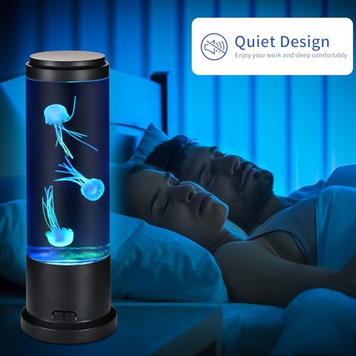 EDIER Jellyfish Lamp, 11 Inch Jellyfish Aquarium with Color Changing Light, Noiseless Pump, USB Powered Mood Light for Hom...