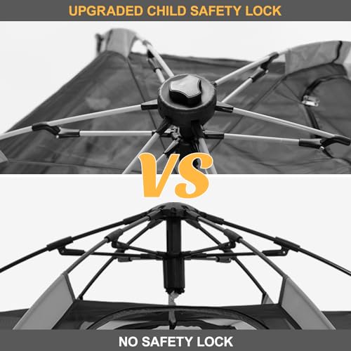 Instant Pop Up Baby Playpen with UV Canopy & Safety Lock, Portable Outdoor Beach Tent Play Yard for Toddlers, Breathable M...