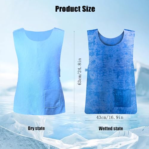 YCWF Cooling Ice Vest for Men Women,PVA Water Activated Evaporative Cool Cold Vest for Hot Weather Working Running