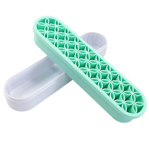 Unlorspy Green Silica gel Makeup Brush Holder Box Multi-Purpose Silica gel Make Up Brush Storage Stand Rectangle Multipurp...