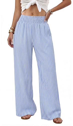 Sampeel Wide Leg Pants Woman High Waist Trousers with Pockets Casual Lounge