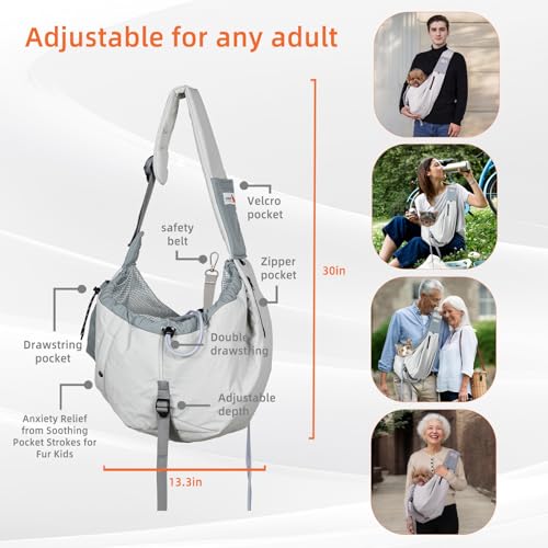 Dog Carrier Sling,Dog Carriers for Small Dogs & Cats Up to 20lbs,Puppy Carrying Backpack Pet Purse with Pockets,Adjustable...