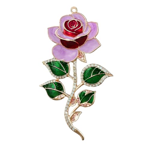 WaaHome Red Rose Anniversary Birthday Gifts for Her Girlfriend - Metal Rose Ornaments for Tree Decorations, Romantic Flowe...