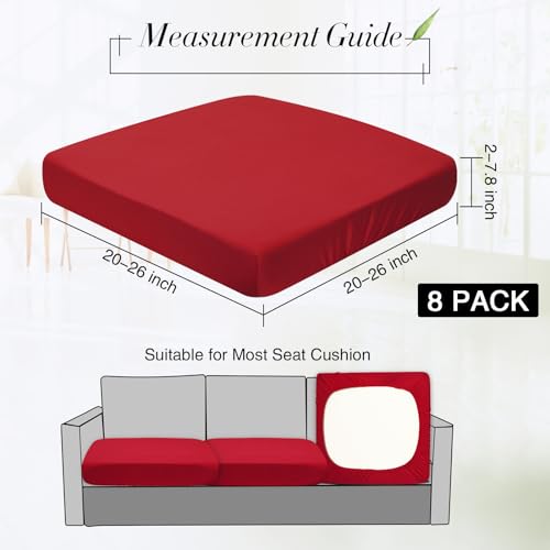 Newwiee 8Pcs Patio Cushion Covers Stretch Outdoor Cushion Cover Replacement for Patio Furniture Sofa Couch Slipcovers, Sof...