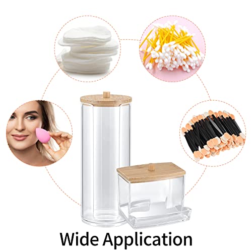 Fulushouxi 2 Pcs Cotton Pad Holder, Bathroom Makeup Organizers Containers for Cotton Ball/Swab/Round Pads/Floss/Hair Ties ...
