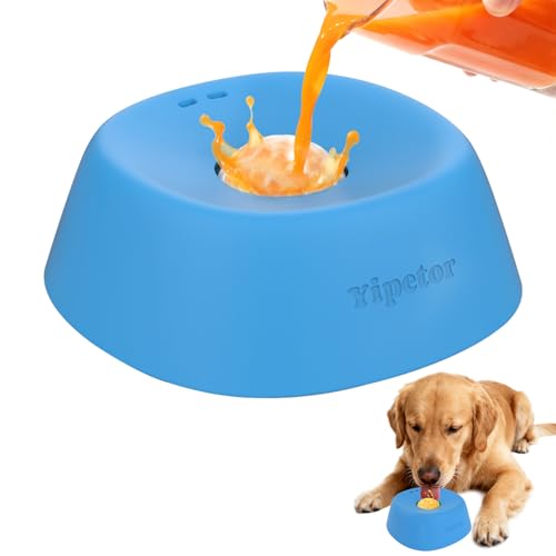 Yipetor Slow Feeder Dog Bowls for Liquid Treat, 【Entertained Ball-in】 Bone Broth Dog Lick Bowl, 3/4 Cup Yogurt Pup Lick To...