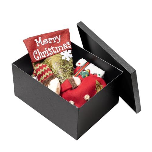 Mefleet 16x12x8 Inches Large Gift Box with Lid for Presents Big Deep Black Gift Boxes 1 Pack for Christmas, Birthday, Vale...