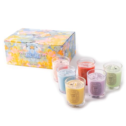 Scented Candles Gift Set for Women, 6 Pack Natural Soy Wax Aromatherapy Candles for Home, Glass Jar Stress Relief Candles ...