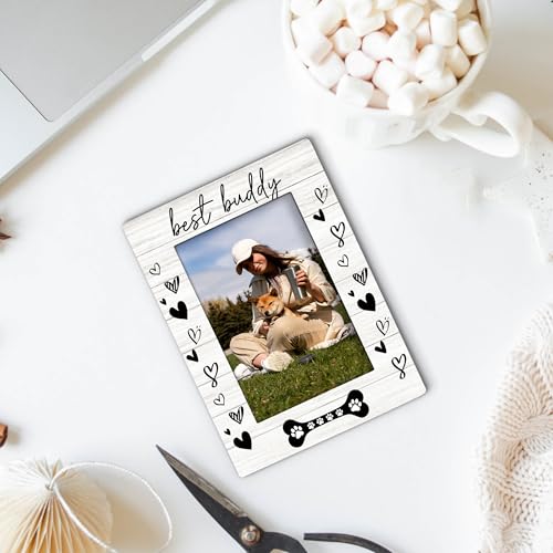 Foyoulame Dog Picture Frame 4x6, Dog Gifts Wooden Picture Frame, Dogs Photo Frames, DogFrame, Gifts for DogLovers, Best Bu...
