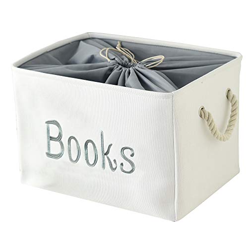 INough Book Basket for Kids Room, Book Storage Basket Book Organizer for Nursery Room Classroom Library Book Storage Box C...