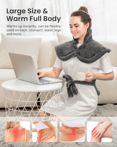 RENPHO Mothers Day Gifts, Electric Heating Pad - 6 Heat Levels for Neck, Shoulder, and Back, Weighted Pad for Snug Fit - M...