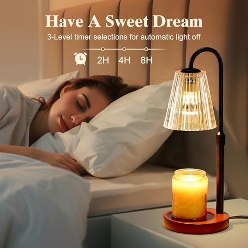 Briever Electric Candle Warmer Lamp with Timer Dimmer, Adjustable Height Wax Melter Warmer for Jar Candles, House Warming ...