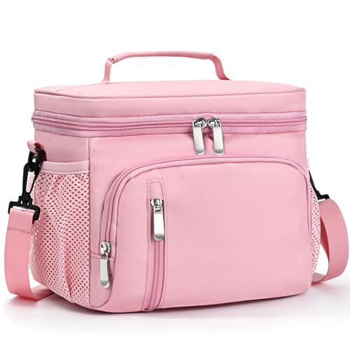 MIAOJIE Insulated Lunch Bag for Men & Women, 9L Leakproof Lunch Box Soft Cooler Tote with 5 Pockets, 600D Oxford, EVA Lini...