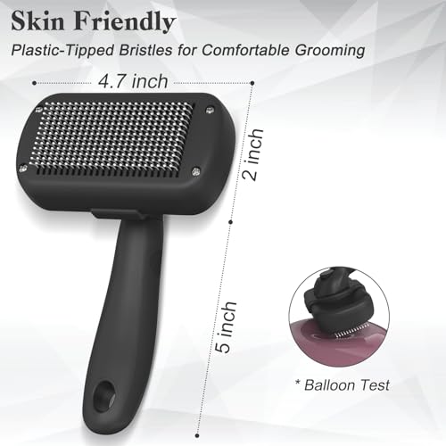 Dipoo Self Cleaning Shedding Brush - Skin Friendly Grooming Tool for Dogs, Cats, and Puppies, Deshedding and Hair Removal ...