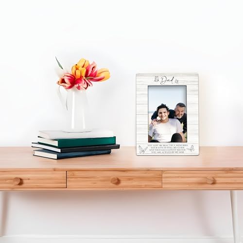 Foyoulame Dad Memorial 4x6 Picture Frame, Memorial Gifts for Loss of Dad Wooden Picture Frame, Bereavement Gifts for Loss ...