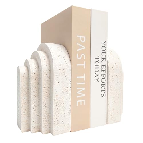 Heavy Duty Book Ends for Shelves, Decorative Book Stopper for Shelves, Resin Decor Bookends for Heavy Books, Modern Home D...