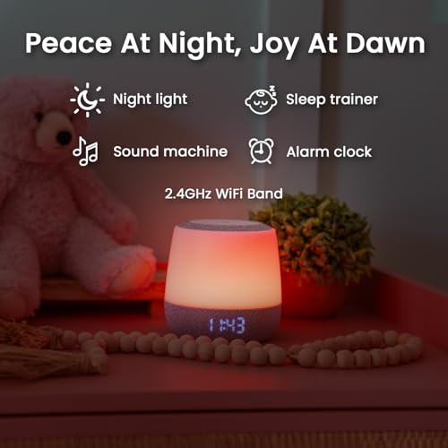 Babysense Baby Sound Machine with Night Light | 2nd Gen | 28 Soothing Sounds | Toddler Sleep Trainer | App-Controlled Whit...