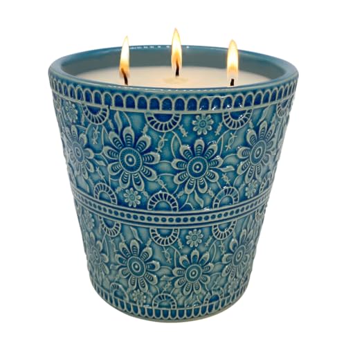 Delicate Porcelain Scented Candle, Natural Eucalyptus & Peppermint Essential Oils and Natural Soy Wax Aromatherapy Candle,...