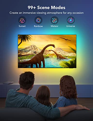 Govee TV LED Backlight, RGBIC Smart LED Strip Lights for 55-65 Inch TVs, Bluetooth and Wi-Fi APP Control, Works with Alexa...