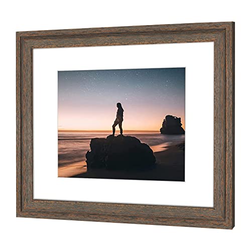 Golden State Art, 16x20 Picture Frame - Displays 11x14 Photo with Mat or 16x20 Without Mat, Wide Moulding Solid Wood Frame...