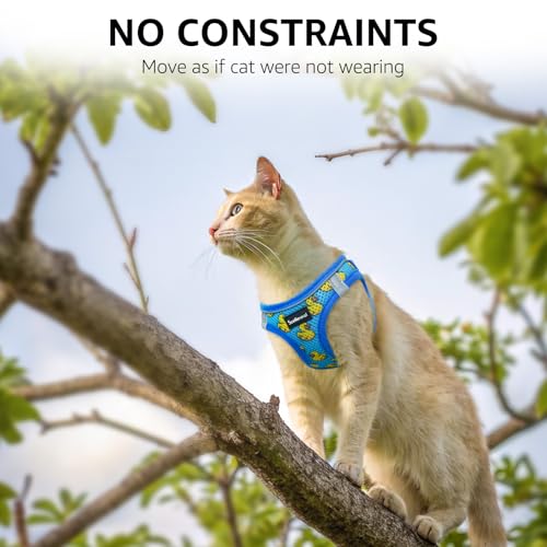 SCENEREAL Cat Harness & Leash Set Escape Proof - Adjustable Air Mesh Vest with Reflective Strips for Kittens, Puppies, Rab...