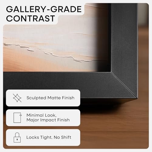 Homeforia Black 11x14 Picture Frame, High End Metal 11x14 Poster Frames with Mat 8x10, 11 x 14 Black Frame Matted to 8 x 1...