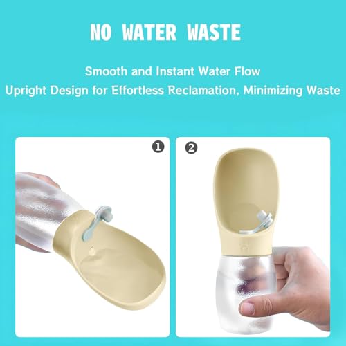 Portable Dog Water Bottle, 12 oz, Leak-Proof Travel Pet Dispenser, Teal,Puppy Water Dispenser with Drinking Feeder for Tra...