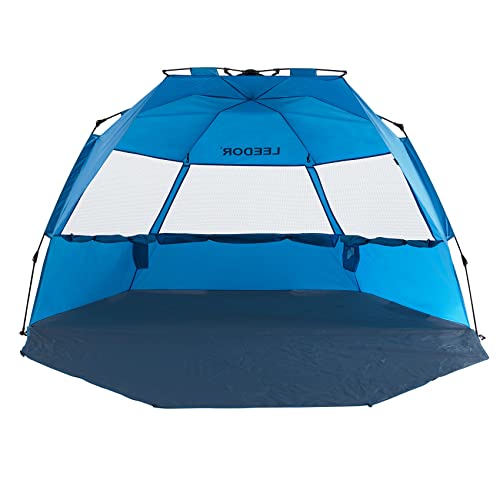 LEEDOR® Beach Tent Sun Shelter Instant Beach Umbrella with UPF 50+ UV Portable Windproof Pop Up Shade for 3 to 4 Person fo...