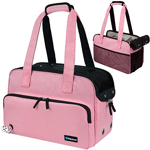 PetAmi Small Dog Purse Carrier, Soft-Sided Pet Carrier Bag with Pockets, Portable Puppy Cat Travel Handbag Tote, Airline A...