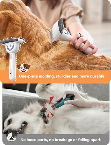 Dog Brush for Shedding with Steam, Dog Brush for Long Haired Dogs and Cats, Dual-Sided Dematting and Deshedding, Safe Non-...