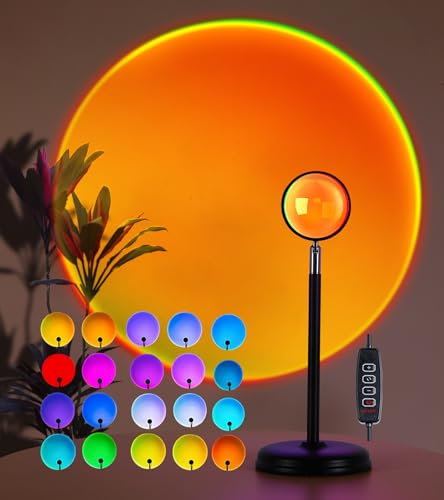 AIHYING Sunset Lamp Projector,Multicolor Changing Night Light 360 Degree Rotation Rainbow Led Sun Lamp for Photography Bac...