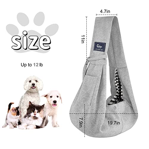CUBY Dog and Cat Sling Carrier - Hands Free Reversible Pet Papoose Bag - Soft Pouch and Tote Design - Suitable for Puppy, ...