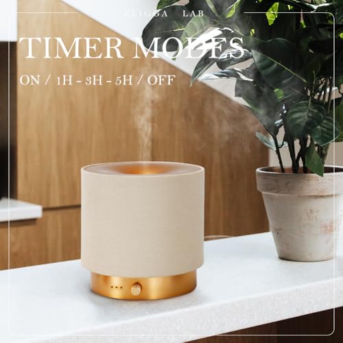 ZEIGGA LAB Elegant Fabric Aroma Diffuser - Quiet Essential Oil Diffuser with Soft Night Light, Perfect for Home, Office, a...
