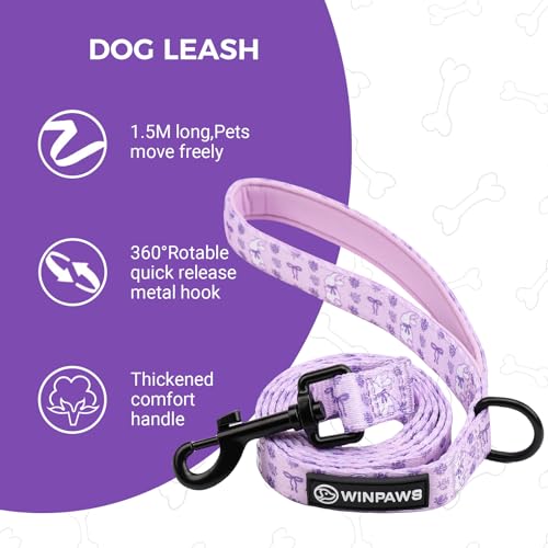 Dog Harness and Leash Collar Set with Dog Poop Bag Holder and Bandanas, Escape Proof Adjustable Puppy Cat Vest with Soft M...