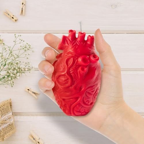 Zainpe Anatomical Heart Shaped Candle Gift Home Aesthetic Decor Pine Fragrance Natural Soy Wax Handmade Aromatherapy Candl...