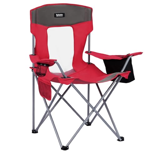 Byliable Camping Chairs Lawn Portable Foldable Camp Folding Lightweight Chair for Adults with Drink Holder and Cooler Pouc...