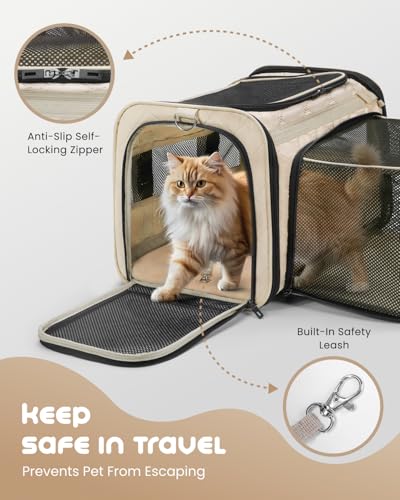 MIDOG Cat Carrier Soft for Small to Medium-Sized Cats,Up to 15 Lbs, TSA Airline Approved Soft Sided Pet Carrier,Collapsibl...