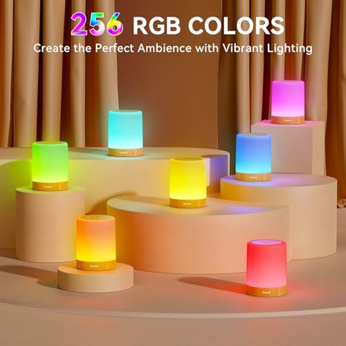 Auxmir Night Light for Kids Baby, Dimmable Touch Lamp for Nursery, 11 RGB Colors 5 Brightness, Portable Rechargeable Bedsi...