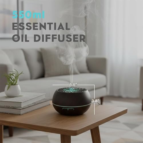 Essential Oils Diffuser Set for Home,Large Capacity 550ml Diffuser with Remote Control for Large Room,Mini Humidifier with...