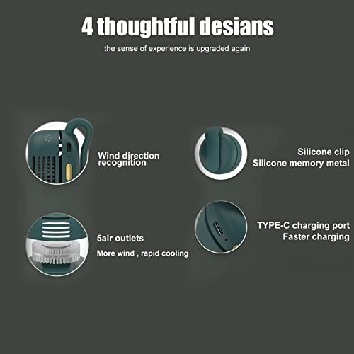 Vlmiuk Portable Silent Mini Bladeless Fan Clip On, Rechargeable Wearable Clip On Fan for Shirt, Adjustable 3 Speeds & Quei...