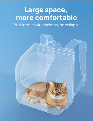 Pecute Cat Backpack Carrier, Large Space Cat Bubble Backpack, Breathable Cat Carrier, Shaded Dog Backpack Carrier, Ergonom...