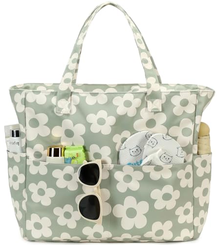 Bluboon Waterproof Beach Tote Pool Bags for Women Ladies Extra Large Carry On Bag With Wet Compartment for Weekender Travel