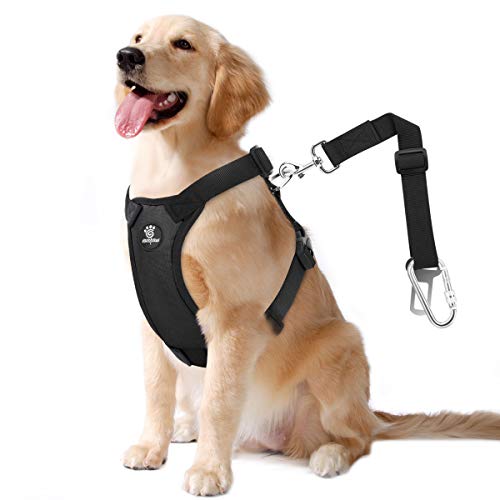 VavoPaw Dog Seat Belt, Safety Vest Dog Car Harness with Adjustable Buckle Dog Seat Belt for Vehicle Nylon Pet Safety Seat ...