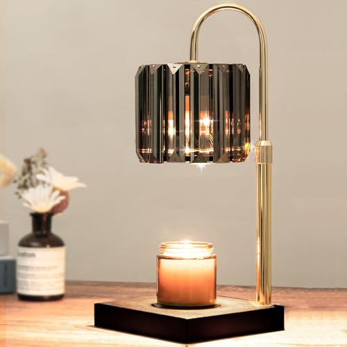 Yuichoy Candle Warmer Lamp with Timer, Dimmable Electric Candle Wamer Adjustable Height, Gifts for Women Mom, Glass Modern...