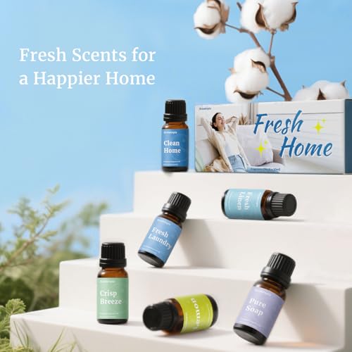 Diffuser Fragrance Oils, Aromtopia Essential Oils for Diffusers for Home, 6x10ml Fresh Home Set, Clean Scents for Candle S...