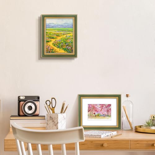 Golden State Art,8x10 Ornate Picture Frame for 5x7 Photo with Mat or 8 x 10 Prints Without Mat, Real Glass Wall & Tabletop...