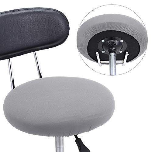 Tatuo Round Bar Stool Seat Covers Washable Stool Cushion Slipcover Elastic Bar Chair Covers for 14-17 Inch Chair (Gray, 4 ...