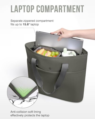 GLORIEROO 2-in-1 Cooler Bags Insulated for Women, Insulated Tote with 15.6‘’Laptop Compartmen for Work, Nurse, Outdoor
