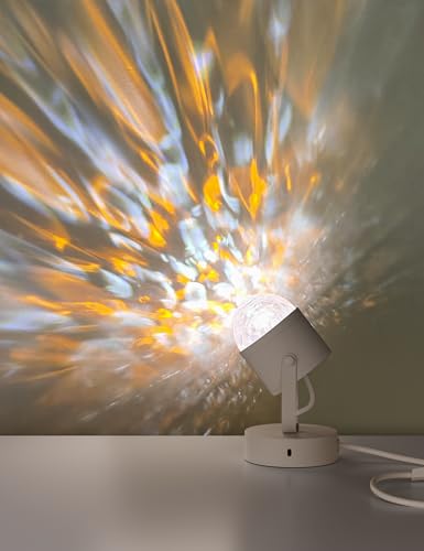 Joyzy Plug in Dynamic Ocean Wave Table Lamp Water Ripple Night Light Projector for Room Christmas Party Decoration Lightin...