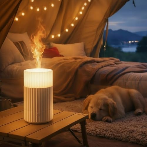 Flameless Candle Diffuser, Aromatherapy Essential Oil Diffuser Cool Mist Humidifier with Auto Off Function Electric Candle...
